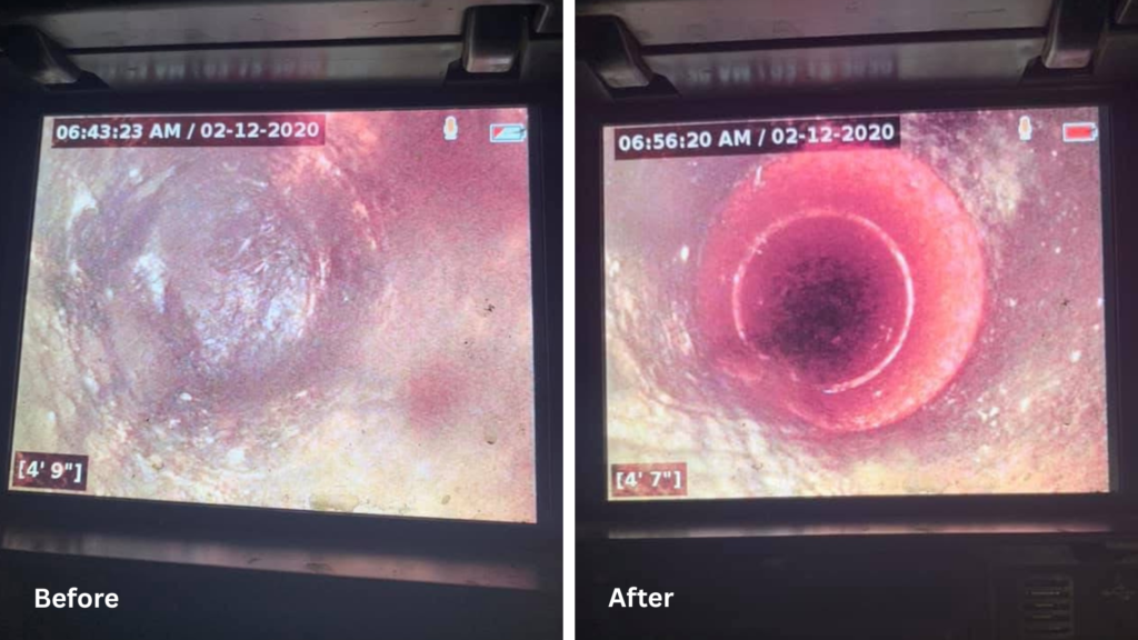 Before & After Pipe Milling in Groton, CT